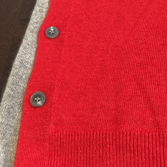 J Crew wool blend red and tan sweater, size XS - Picture 3 of 3